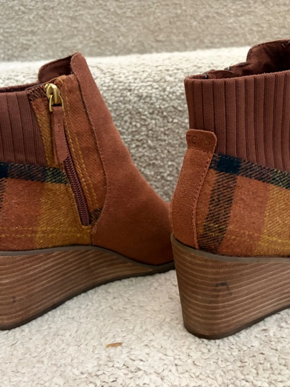 TOMS Bootie with plaid